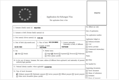 form khai visa Phần Lan